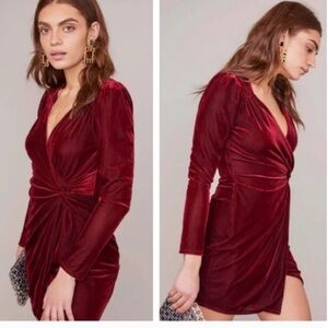 ASTR The Label Size S Lanita Faux Wrap Velvet Dress